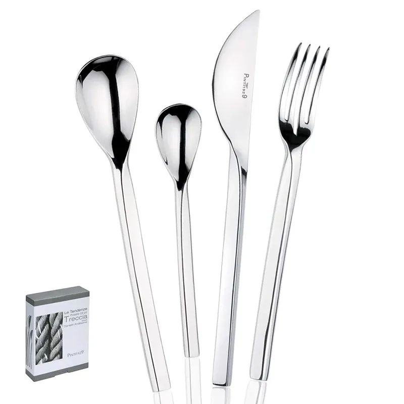 Pintinox Treccia Servizio Posate In Acciaio Inox Forgiato - Set 24 Pz Non Perdere