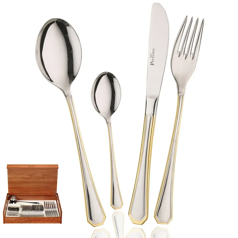 Reso Gratuito Pintinox America Servizio Posate In Acciaio Inox - Set 49 Pz