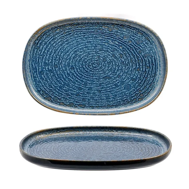 Novità 33 cm - Okeanos PIatto Vassoio Ovale In Stoneware - Set 4 Pz