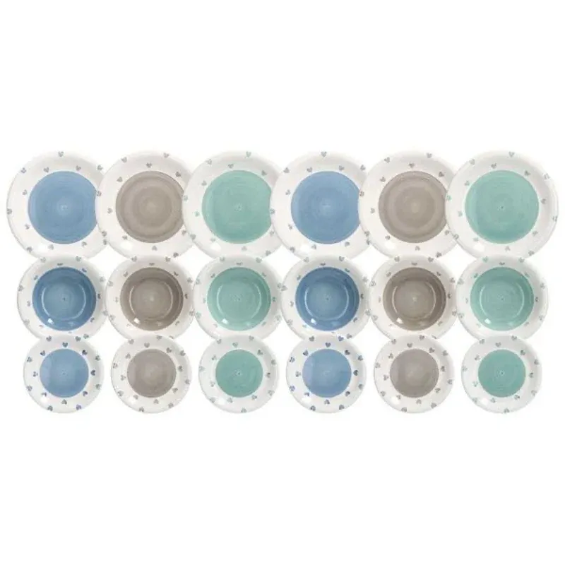 Nuova Collezione Tognana Lousie Lovely Servizio Piatti In Stoneware - Set 18 Pz