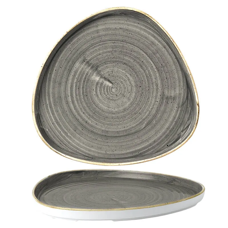 26 cm - Churchill Stonecast Piatto Piano Triangolare In Porcellana Vetrificata Scelto Dai Clienti
