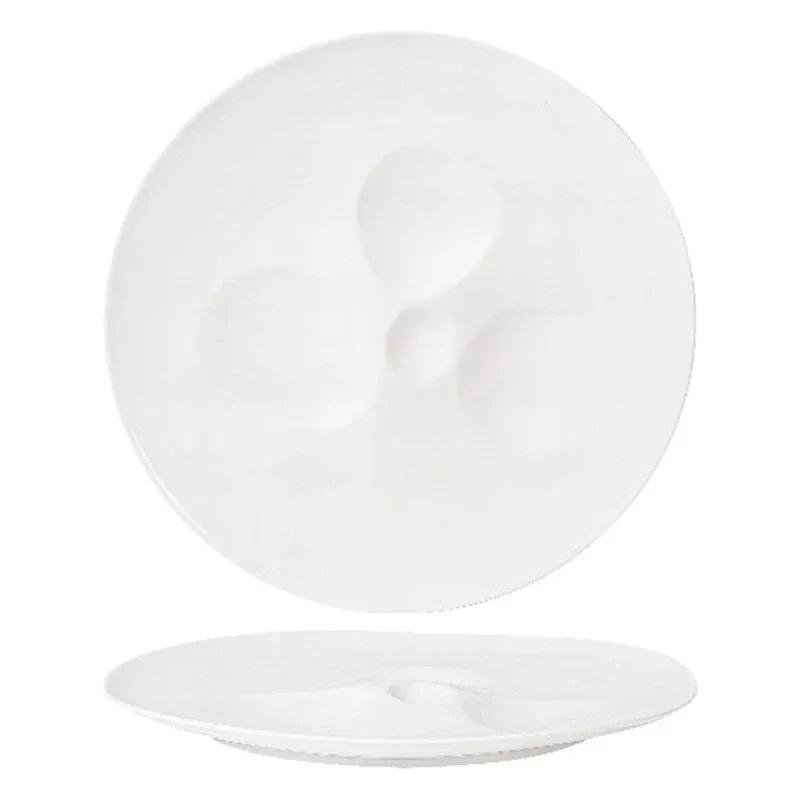 26x26.5 cm - Essentia Magnesium Moon Piatto Presentazione Irregolare In Porcellana - Set 2 Pz Solo Oggi
