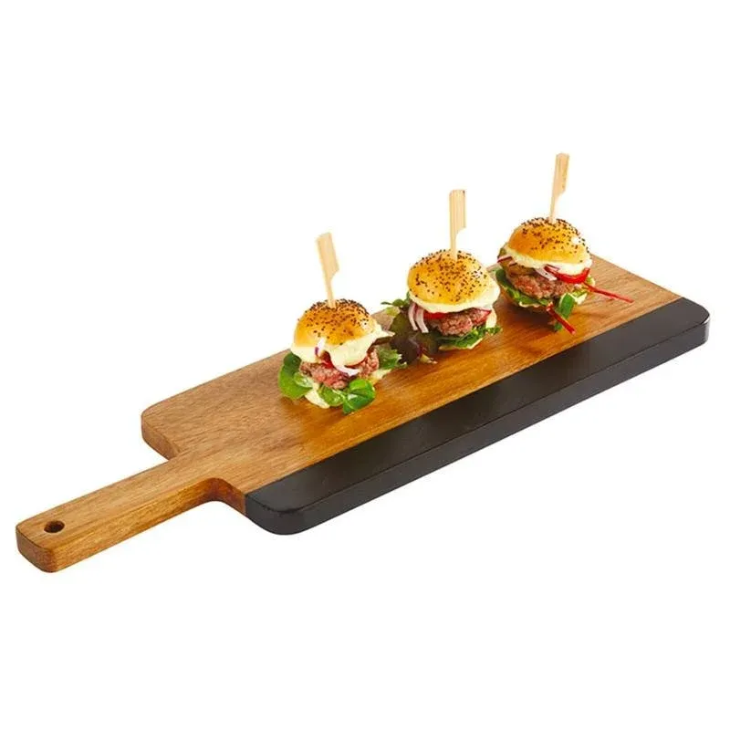 30.5x13 cm - Paderno Tableware Buffet & Display Vassoio Con Manico In Legno di Acacia Decoro In Ardesia Prezzo Ridotto