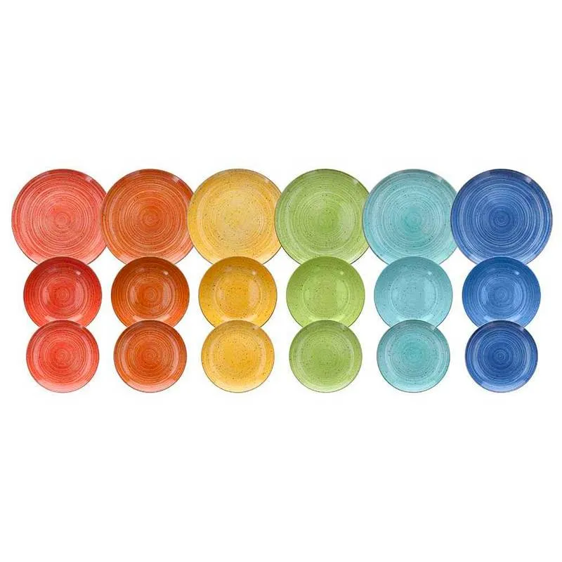 Bestseller Tognana Madison Kaleido Servizio Piatti In Porcellana - Set 18 Pz