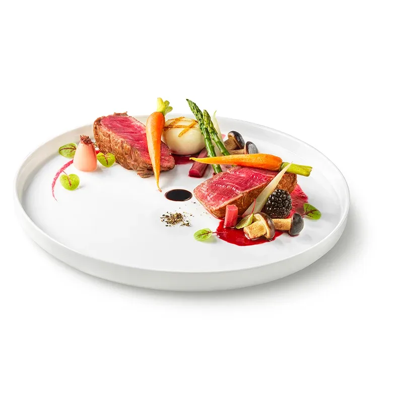Prezzo Scontato 27 cm - Bormioli Rocco Grangusto Alta Cucina Piatto Piano In Vetro Opale Temperato - Set 6 Pz