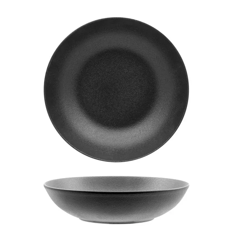 21 cm - Ariane Black Dazzle Piatto Fondo In Porcellana - Set 6 Pz Promozione Esclusiva