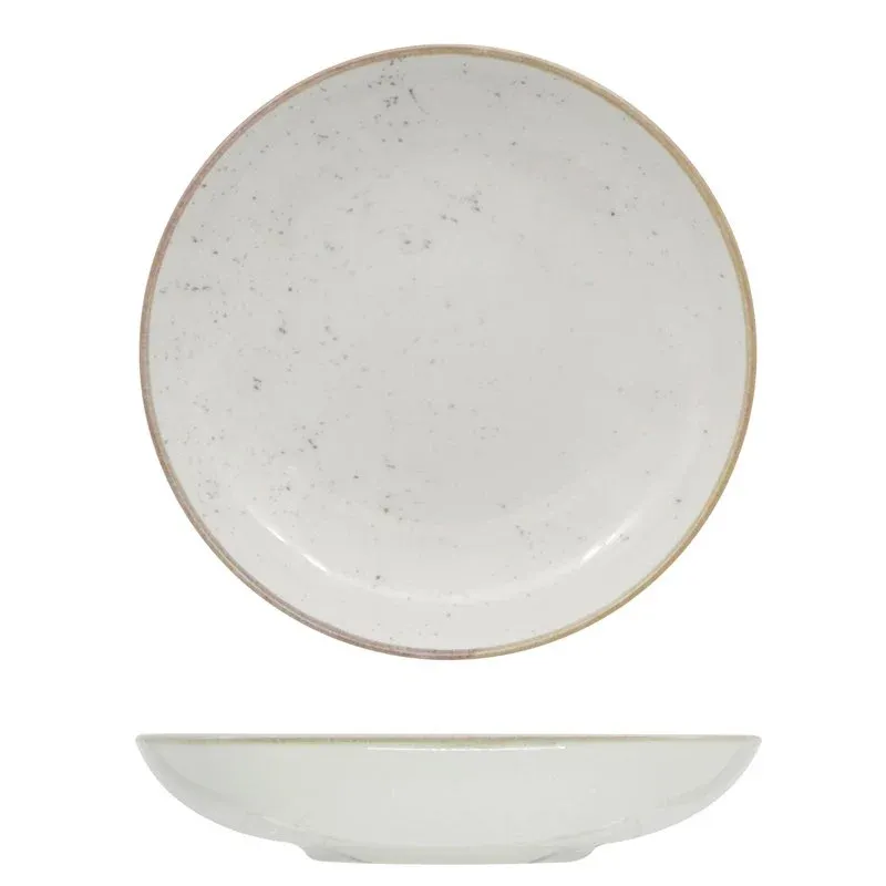 22 cm - Saturnia Stains Piatto Fondo In Porcellana - Set 12 Pz Nuovo Arrivo