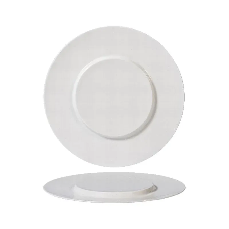 Quantità Limitata 30.6 cm - Essentia Magnesium Podium Piatto Presentazione Rotondo In Porcellana - Set 2 Pz