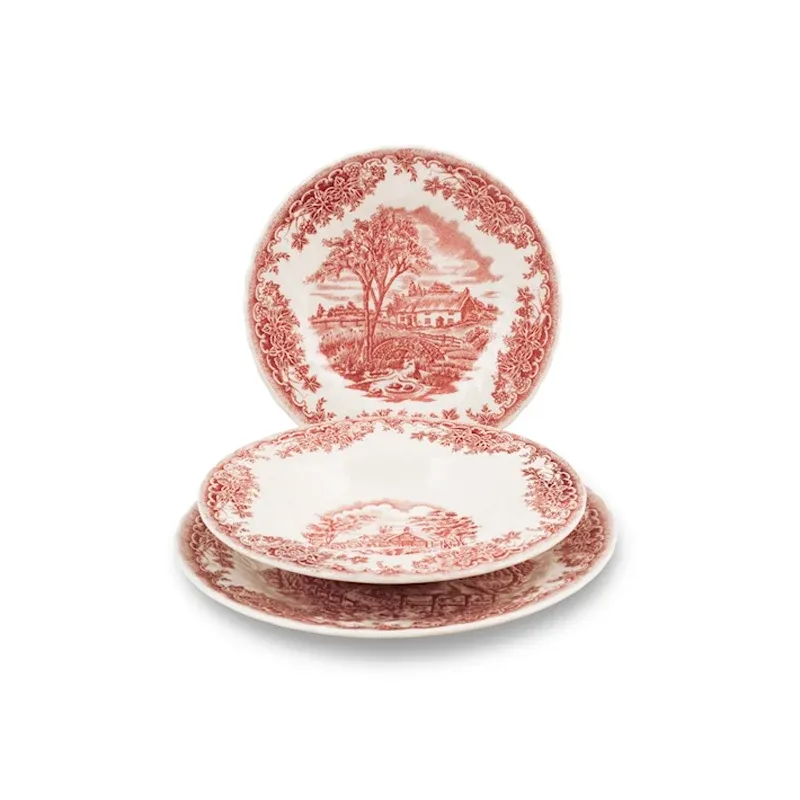 Quantità Limitata Churchill James Sadler & Sons Brookpink Servizio Piatti In Terracotta - Set 18 Pz
