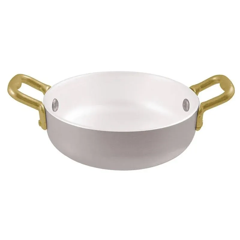 12 cm - Paderno Miniature Mini Tegamino In Alluminio Con Manici In Ottone Ultimissimo Modello