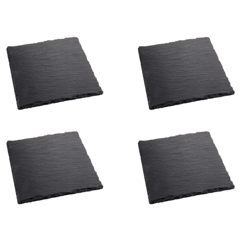 10x10 cm - Ilsa Sottobicchieri In Ardesia - Set 4 Pz Economico