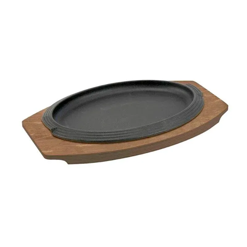 28x19 cm - Ilsa Basic Piatto In Ghisa Con Supporto In Legno Saldi