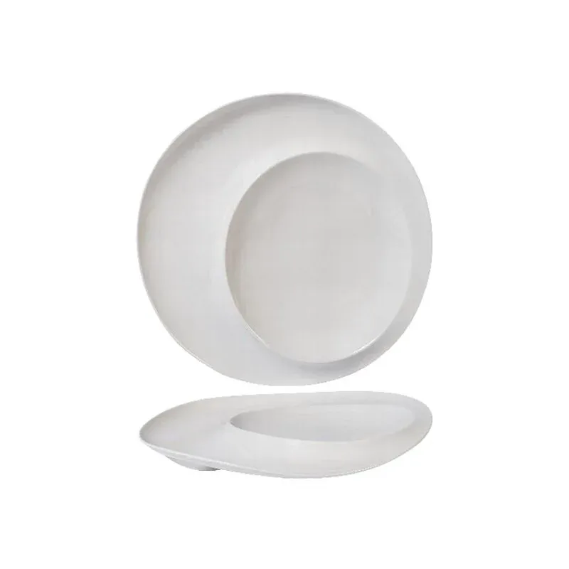 Novità 25.5 cm - Essentia Magnesium Eclipse Piatto Presentazione Rotondo In Porcellana - Set 2 Pz