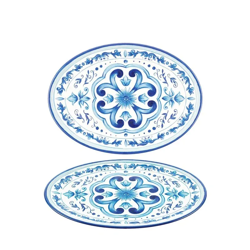 Consegna Rapida 35x25.5 cm - Guzzini Blues Vassoio In Melamina - Set 2 Pz