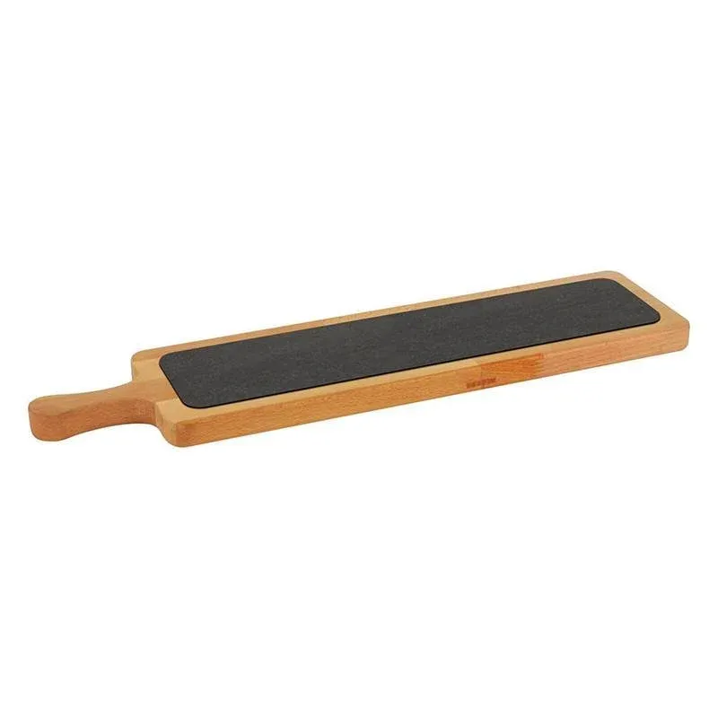 Più Venduto 60x15 cm - Paderno Tableware, Buffet & Display Piatto In Ghisa Con Supporto In Legno