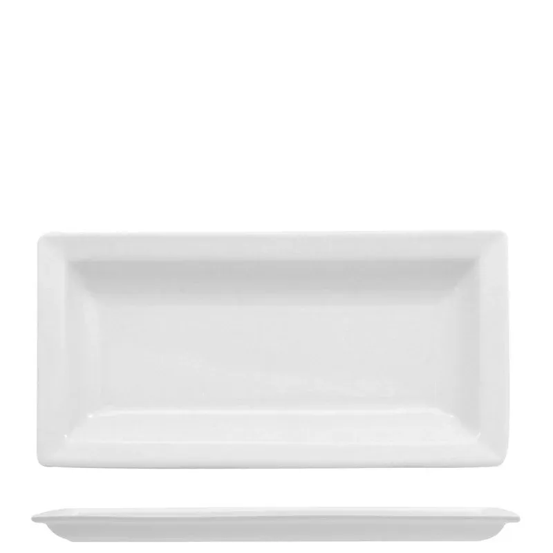 17.8x8.7 cm - Lioness Justwhite Piatto Presentazione Rettangolare In Porcellana - Set 6 Pz Bestseller