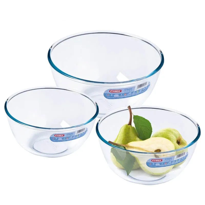 Consegna Rapida Pyrex Classic Coppe Multiuso In Vetro Borosilicato - Set 3 Pz