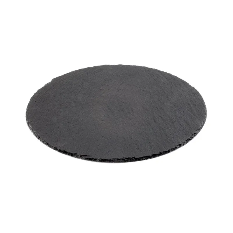 Nuova Collezione 28 cm - Aps Piatto Vassoio Rotondo In Ardesia