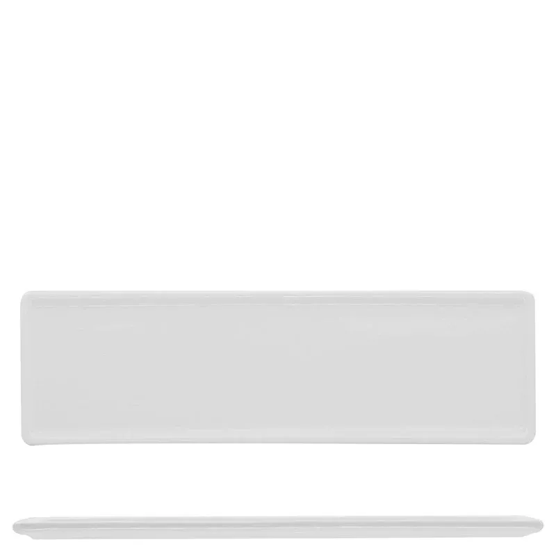 35.2x8.2 cm - Lioness Justwhite Piatto Vassoio Rettangolare In Porcellana - Set 6 Pz Soddisfatti O Rimborsati