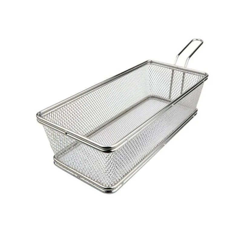 Ultime Pezzi 27x12 cm - Ilsa Mini Cestello Porta Snack Rettangolare In Acciaio Inox 18/10