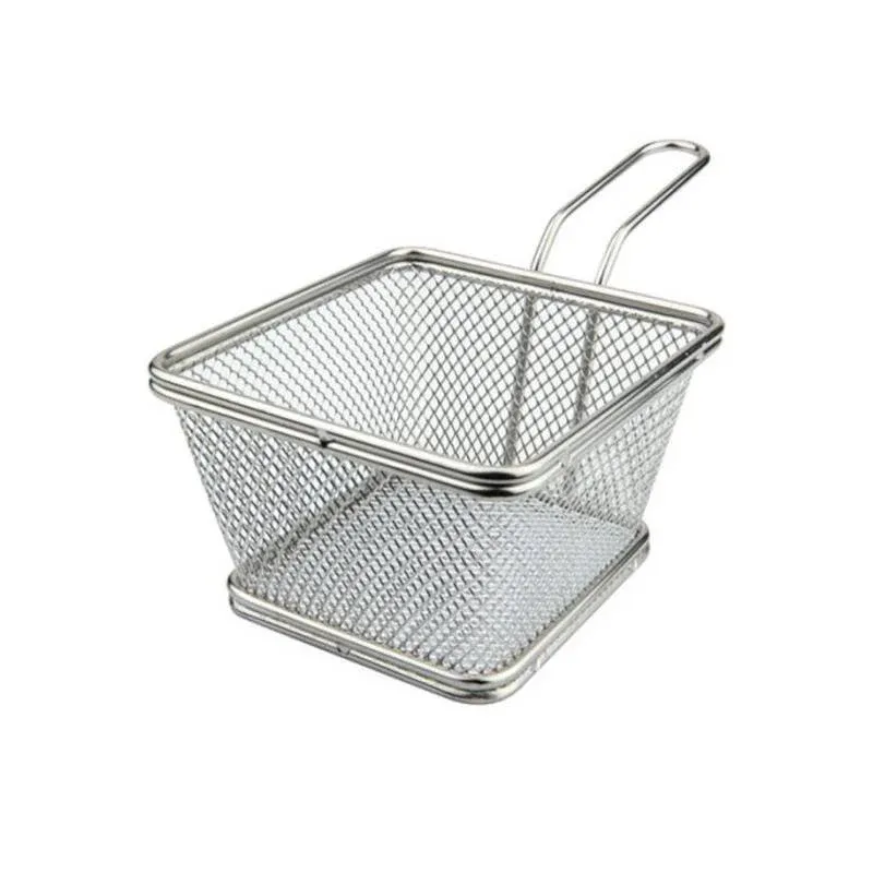 Occasione 12 cm - Ilsa Mini Cestello Porta Snack Quadrato In Acciaio Inox 18/10