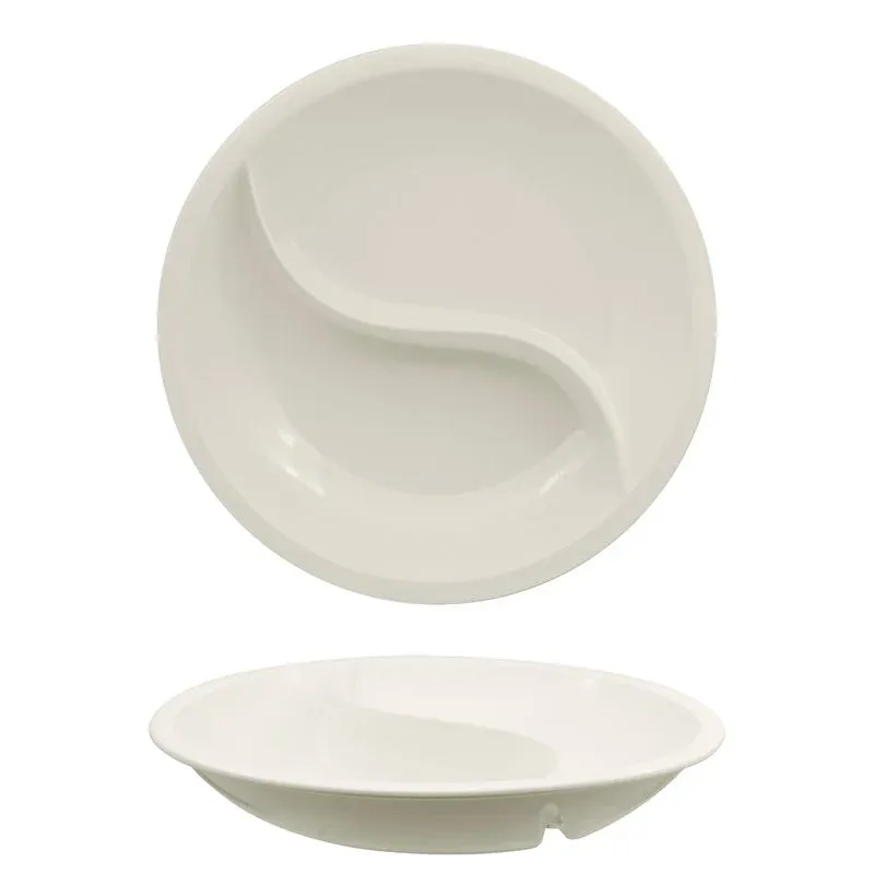 Acquista Ora 34 cm - Ariane Buffet Piatto Vassoio Doppio Scomparto In Porcellana - Set 4 Pz