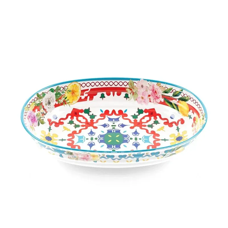 Prezzo Conveniente 32.5x23 cm - Guzzini Flower & Lemon Coppa In Melamina - Set 2 Pz