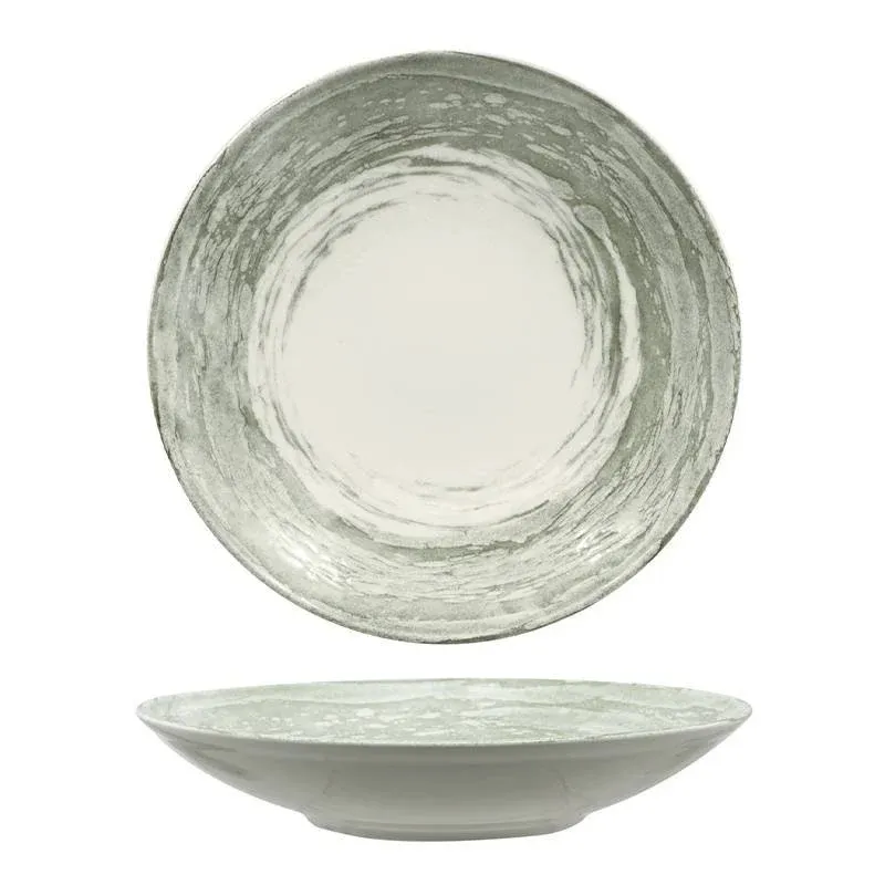 Ultimissimo Modello 30 cm - Lioness Focus Grey Piatto Fondo In Porcellana - Set 6 pz