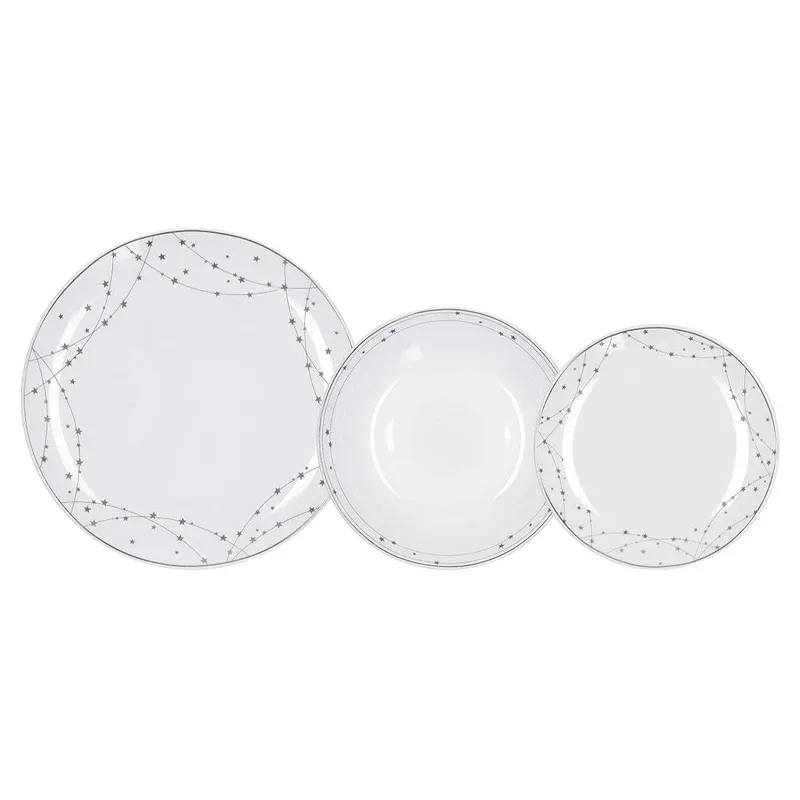 Tognana Madison Silverlight Servizio Piatti In Porcellana - Set 18 Pz Solo Oggi