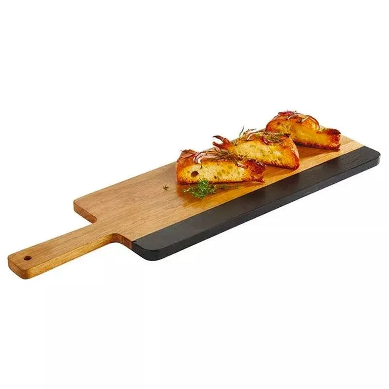 42x18 cm - Paderno Tableware Buffet & Display Vassoio Con Manico In Legno di Acacia Decoro In Ardesia Acquista Ora