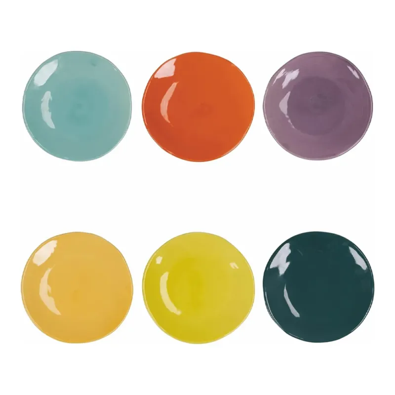 Ultimissimo Modello 22.5 cm - Villa D‘Este Color Shock Piatto Frutta Dessert In Ceramica - Set 6 Pz
