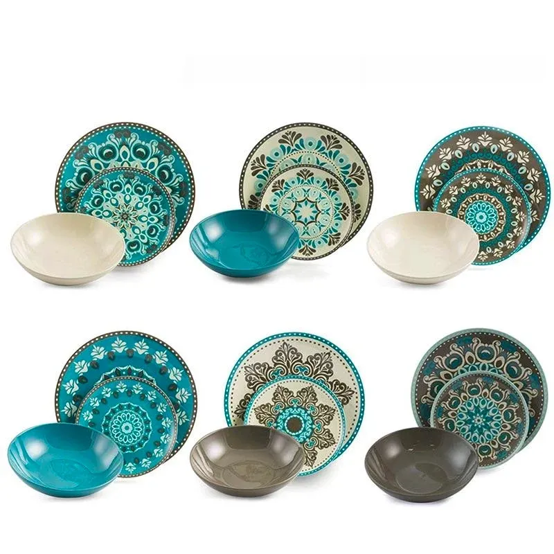 Villa D‘Este Cala Jondal Servizio Piatti In Stoneware - Set 18 Pz Nuovo Arrivo