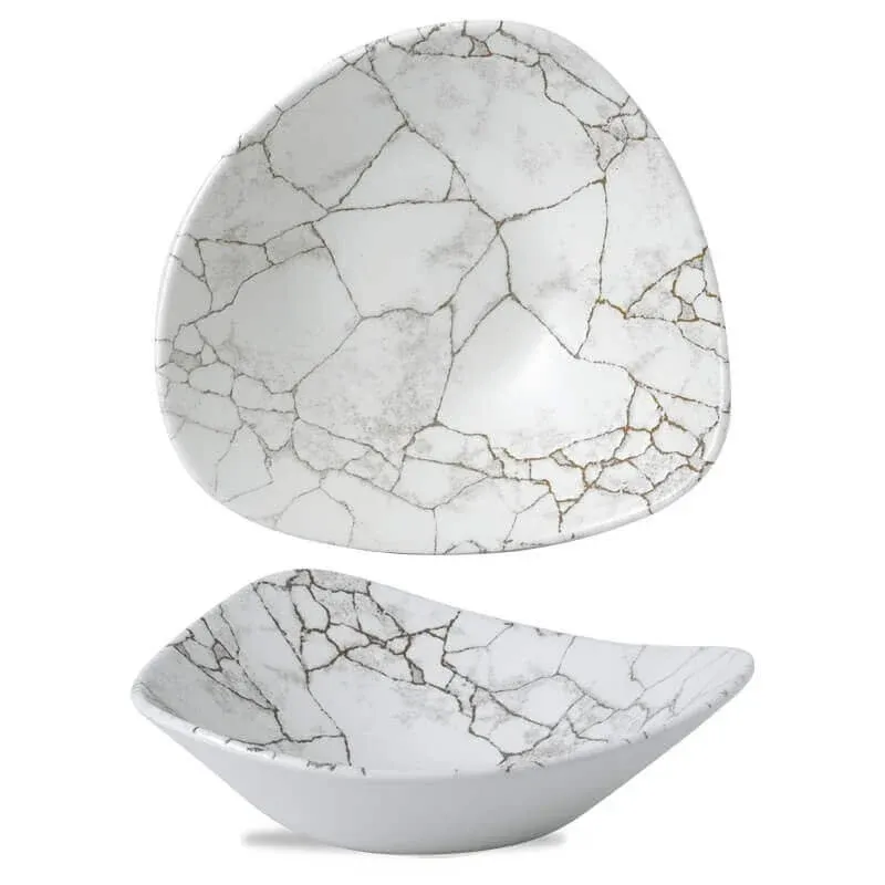 Scelto Dai Clienti 23.5x23.5 cm - Churchill Studio Prints Kintsugi Piatto Fondo Triangolare In Porcellana Vetrificata