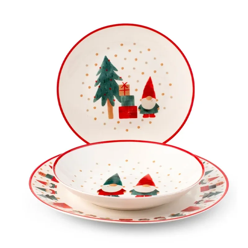 Esclusivo H&H Tiny World Servizio Piatti In Porcellana - Set 18 Pz