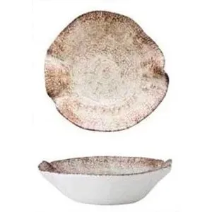 21 cm - Effetto Legno Piatto Fondo In Porcellana - Set 6 Pz Di Tendenza