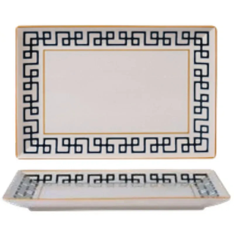 30x20 cm - Dedalo PIatto Vassoio Rettangolare In Porcellana - Set 6 Pz Soddisfatti O Rimborsati