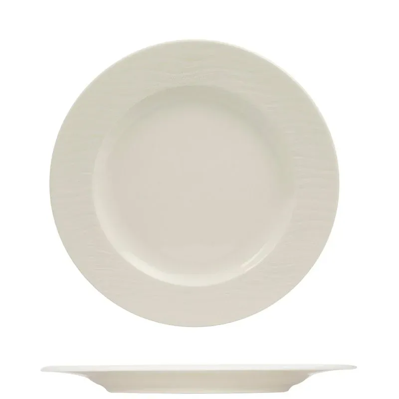 29 cm - Ariane Ripple Piatto Piano In Porcellana - Set 6 Pz Nuova Collezione