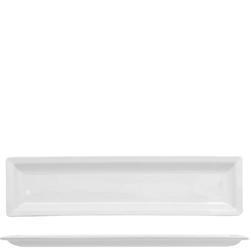 36x9.2 cm - Lioness Justwhite Piatto Vassoio Rettangolare In Porcellana - Set 6 Pz Super Prezzo