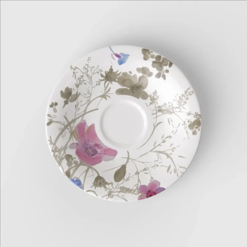 Spedizione Espresso 16.7 cm - Villeroy & Boch Mariefleur Gris Basic Piattino Tazzina Caffè In Porcellana Premium - Set 6 Pz