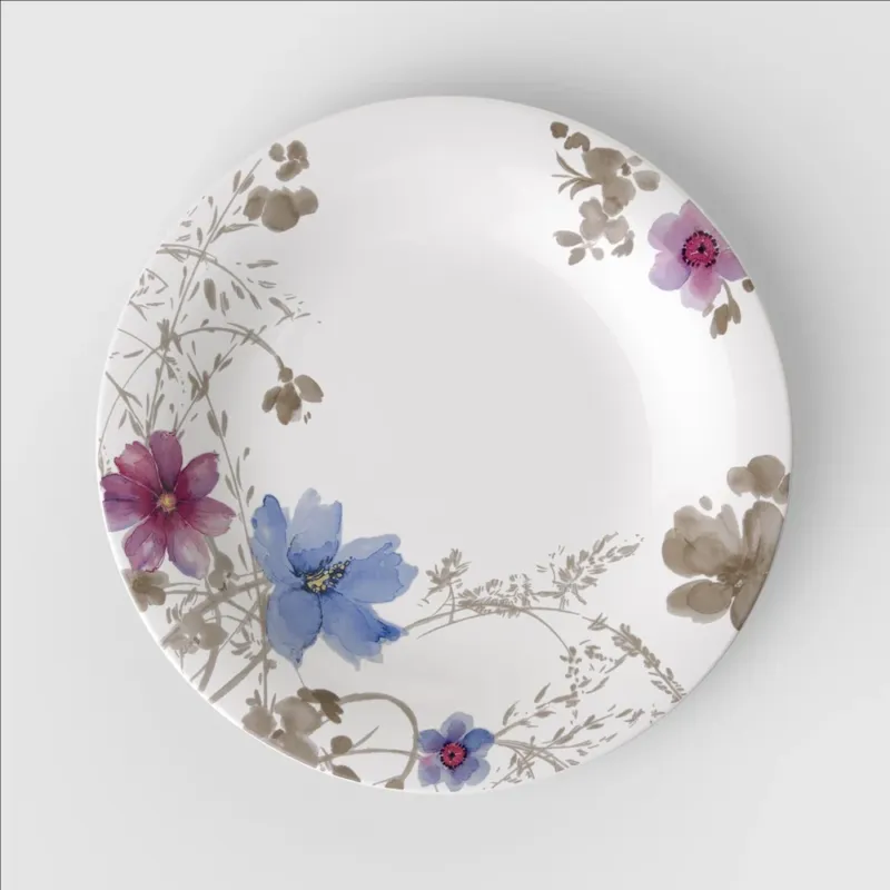 26.8 cm - Villeroy & Boch Mariefleur Gris Basic Piatto Piano In Porcellana Premium - Set 6 Pz Pagamento Sicuro