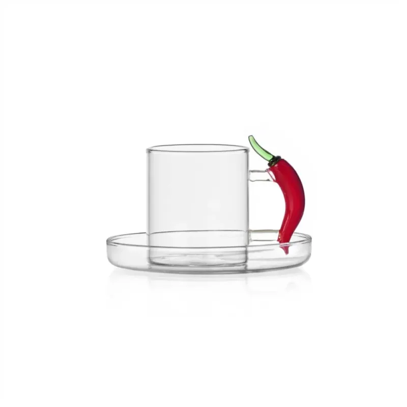 Compra Online 30 cl - Ichendorf Vegetables Tazza Caffè Con Piattino In Vetro Borosilicato