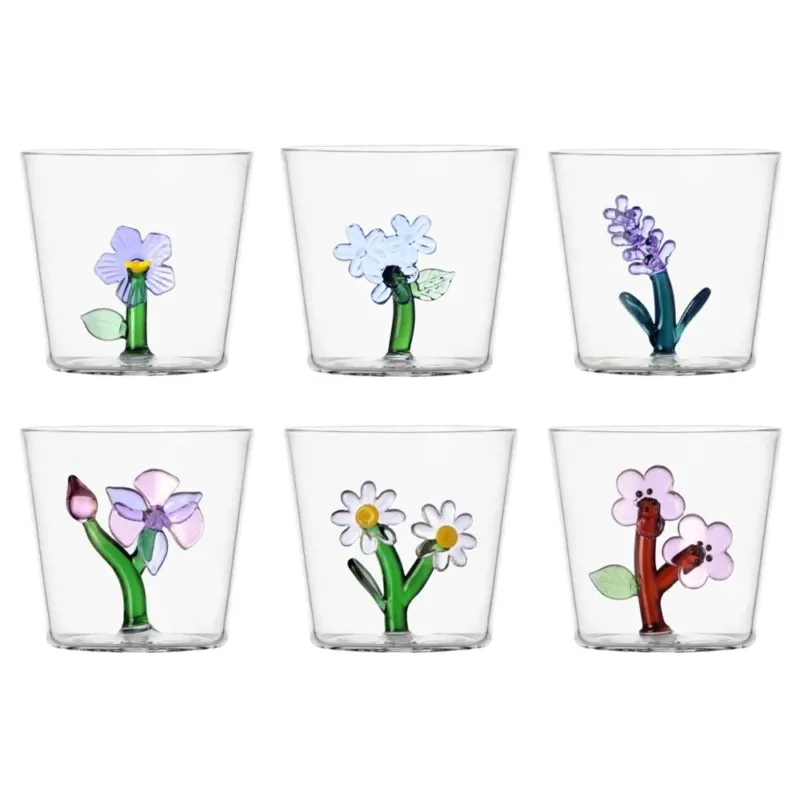 30 cl - Ichendorf Botanica Tumbler Bicchiere Acqua In Vetro Borosilicato - Set 6 Pz Bestseller