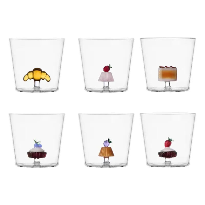 30 cl - Ichendorf Pâtisserie Tumbler Bicchiere Acqua In Vetro Borosilicato - Set 6 Pz Spedito Oggi