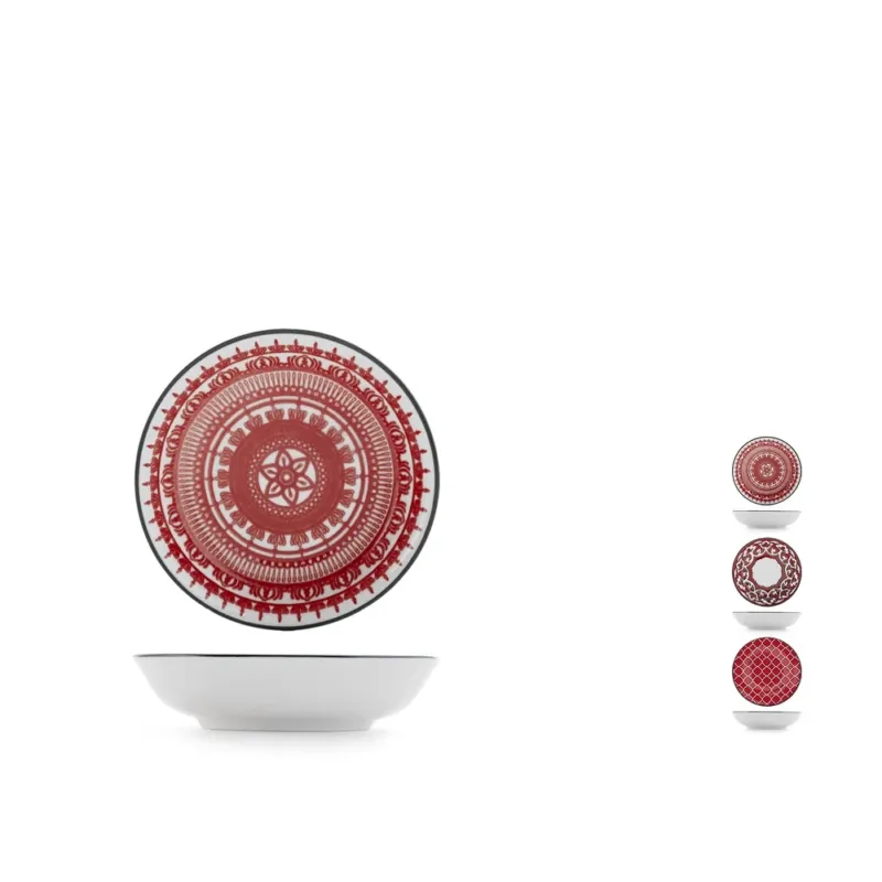10 cm - H&H Nomad Bruno Barbieri Coppa Poke Texture Assortite In Porcellana Premium - Set 6 Pz Più Venduto