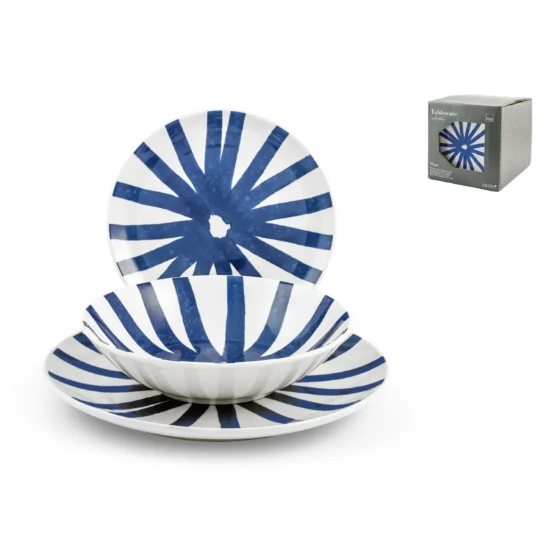H&H Coupe Rodi Servizio Piatti In Stoneware - Set 18 Pz Spedito Oggi