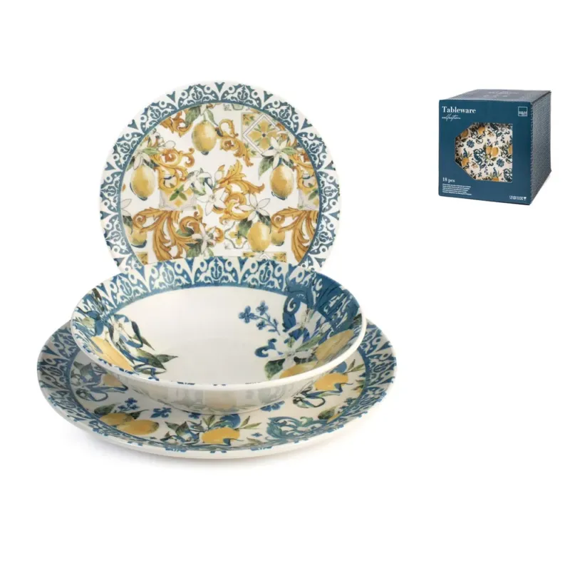 Pagamento Sicuro H&H Coupe Sicily Servizio Piatti In Stoneware - Set 18 Pz