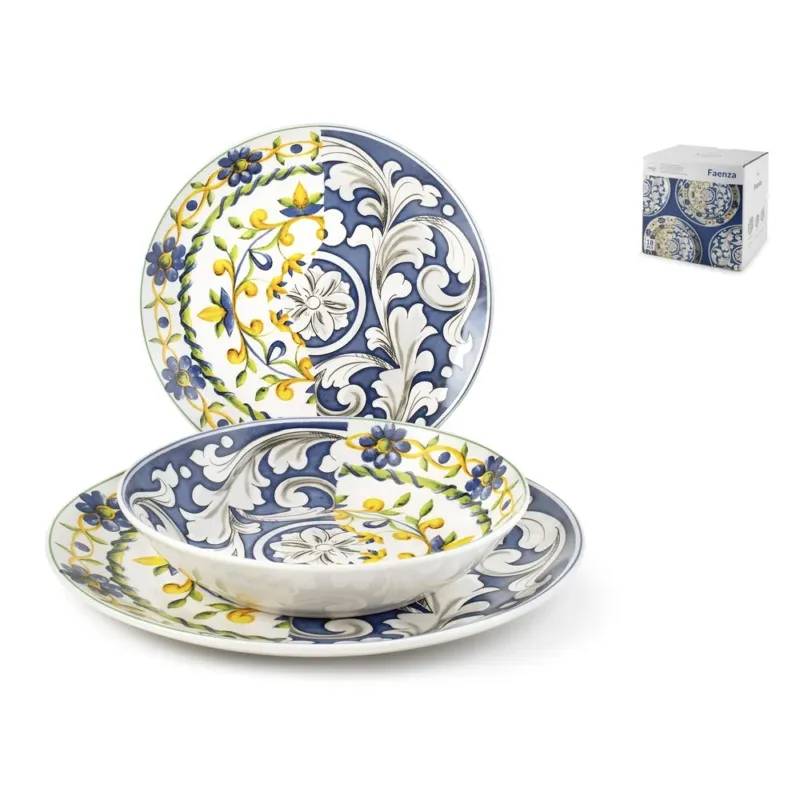 H&H Coupe Faenza Servizio Piatti In Porcellana - Set 18 Pz Subito Disponibile