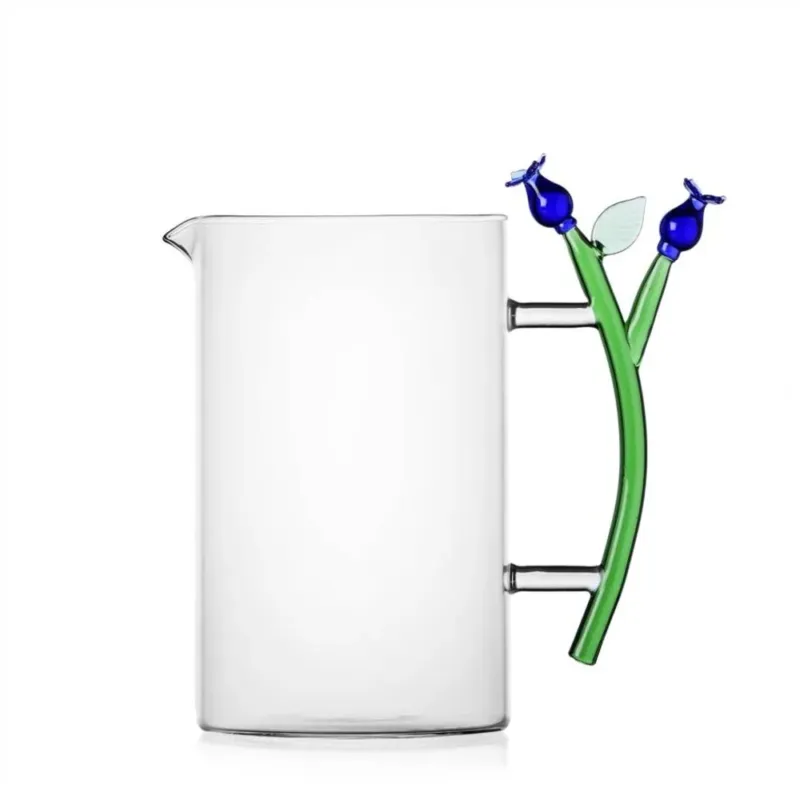 1.5 Litri - Ichendorf Botanica Lavanda Caraffa Acqua Effetto Ottico In Vetro Borosilicato Pagamento Sicuro