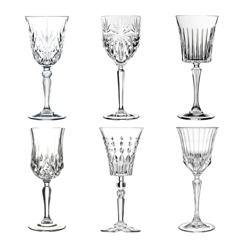 Solo Oggi RCR Cristalleria Italiana Mosaic Calici Multiuso Intagliati Assortiti In Vetro - Set 6 Pz
