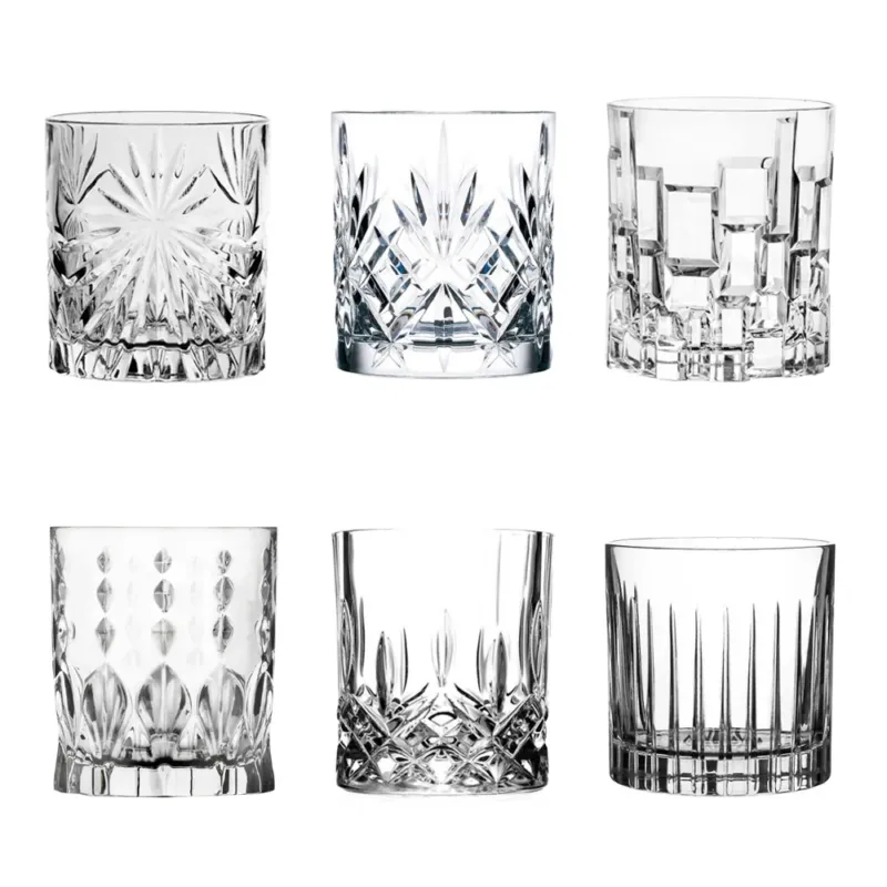 RCR Cristalleria Italiana Mosaic Bicchieri Acqua Intagliati Assortiti In Vetro - Set 6 Pz Subito Disponibile